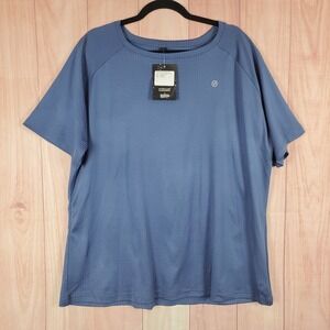 illumiNITE Reflective T Shirt Sz XL Blue Tread Print Stretch Raglan Sleeve